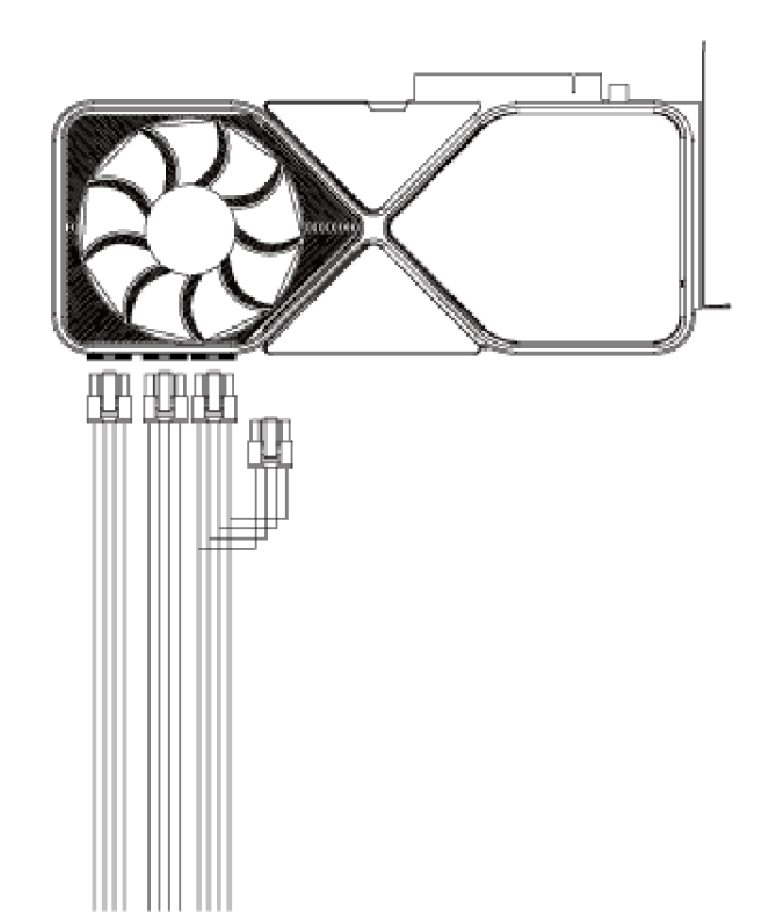 b. Three PCIe Cables for Three PCIe Power Connectors